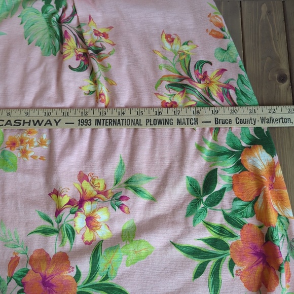 Tommy Bahama Pink Floral Cotton Linen Sleeveless Mini Dress SZ L - Picture 10 of 14